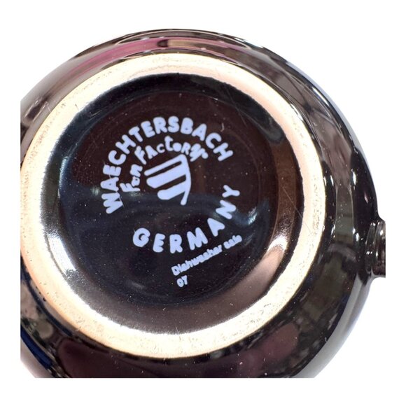 2 Sets Espresso Cups Saucers Waechtersbach Germany Black Glossy Ceramic Vintage - Picture 4 of 8
